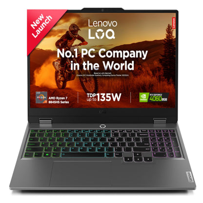 Lenovo LOQ 2024 AMD Ryzen 7 8845HS | NVIDIA RTX 4060 8GB (16GB RAM/1TB SSD/15.6" (39.6cm)/Windows 11/Office Home 2024/100% sRGB/3 Mon. Game Pass/Grey/2.4Kg), 83DX00CTIN Gaming Laptop