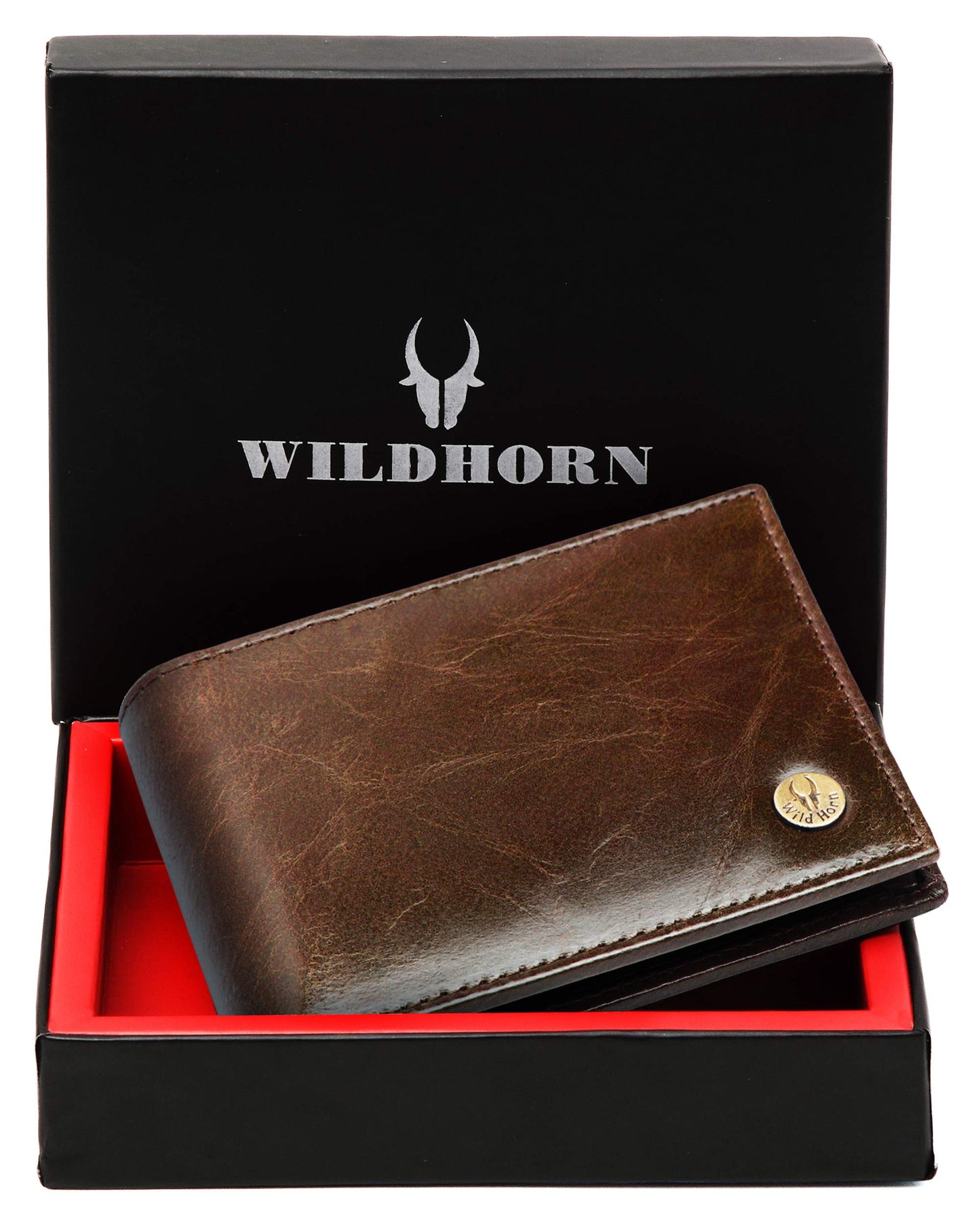 WildHorn Brown Leather Wallet for Men I Ultra Strong Stitching I 6 Card Slots I 2 Currency & 2 Secret Compartments I 1 Coin Pocket