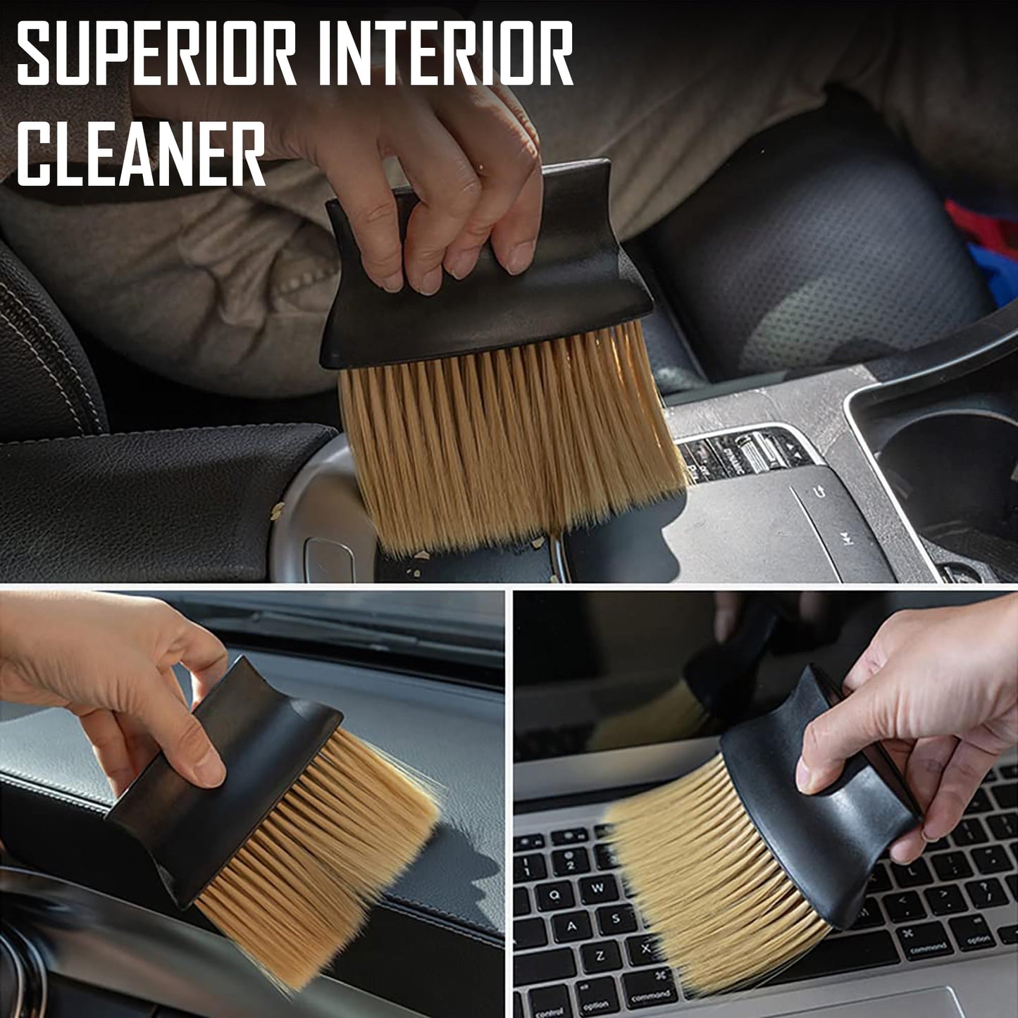 Porslin 5 Pcs Microfiber Car Duster Kit - Extendable Long Handle Car Cleaning Accessories - Interior & Exterior Detailing Brush Set - Scratch & Lint Free, Perfect for Cars, SUVs, Motorcycles, Home