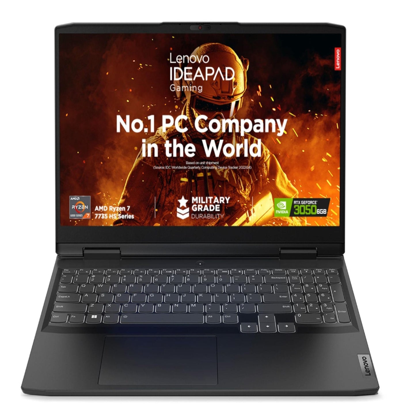 Lenovo IdeaPad Gaming 3 AMD Ryzen 7 7735HS 15.6" (39.62cm) FHD IPS 120Hz Gaming Laptop (16GB/512GB SSD/Win11/Office 2021/NVIDIA RTX 3050 6GB/Alexa/3 Month Game Pass/Onyx Grey/2.3Kg), 82SB00QSIN