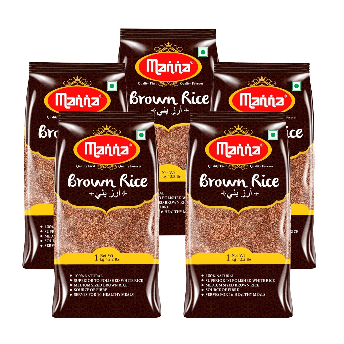 Manna Brown Rice 5kg (Unpolished) |100% Natural | Naturally Low GI | High in Fibre | Helps Control Diabetes