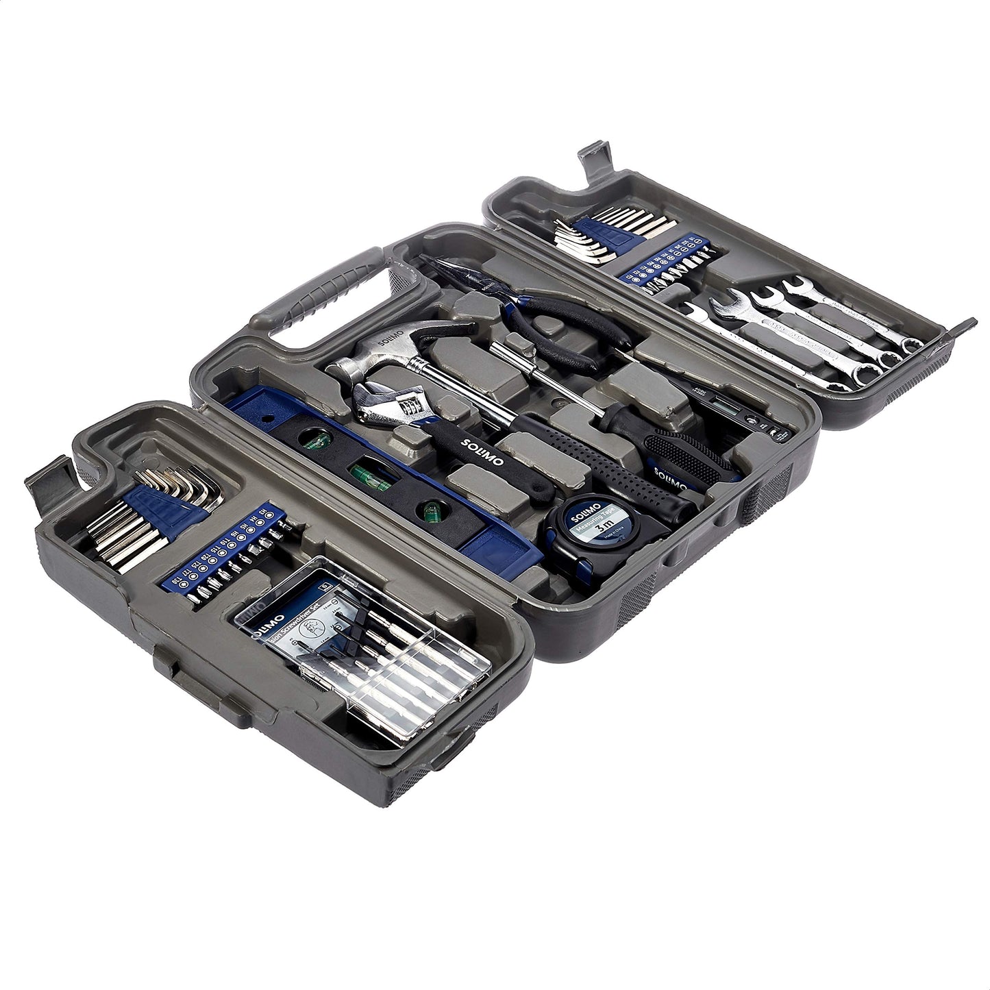 Amazon Brand - Solimo SOL_HI_103 Plastic Household Tool Kit (Dark Blue, 53-Pieces)