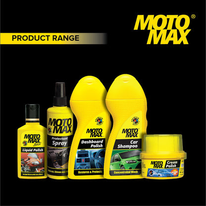 Motomax Bike & Car Cream Polish 230gm | Carnuba Wax & Micro Polishing Agents with Sponge. Protects & Shines Cars, Bike, Motorcycle, Water Repellent Polish for Auto Care needs, Removes Minor scratches