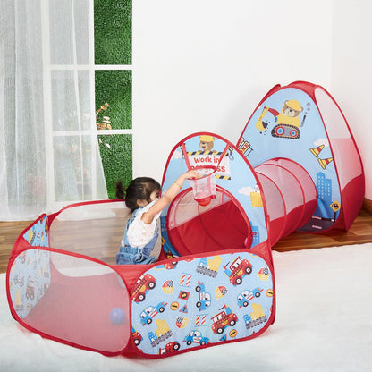 Amazon Brand - Jam & Honey Construction 3 in 1 Combo Tunnel for Kids (Multi Colour)