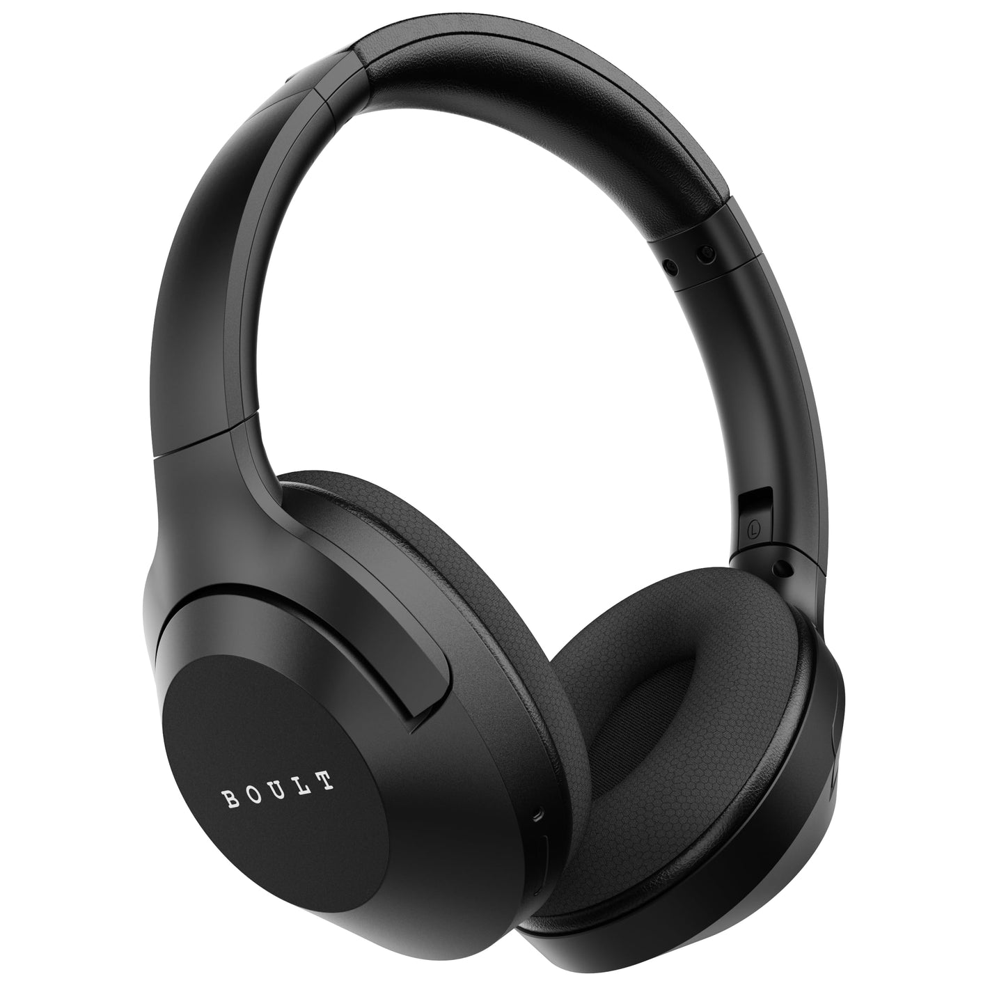 Boult Newly Launched Flex Over Ear Bluetooth Headphones with 80H Playtime, 40mm Bass Drivers, Zen™ ENC Mic, Type-C Fast Charging, 4 EQ Modes, Bluetooth 5.4, AUX Option, 60ms Low Latency, IPX5 (Black)