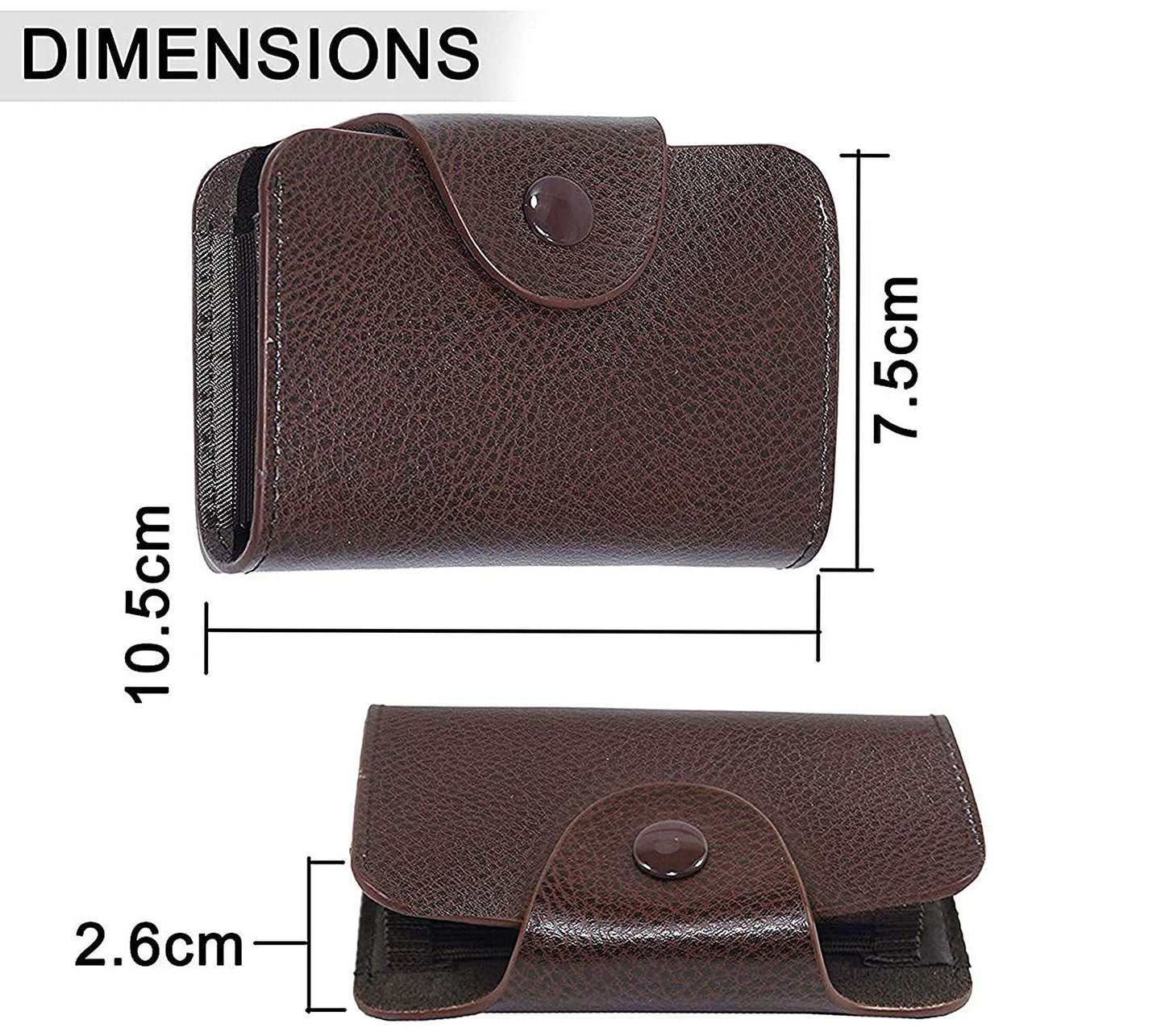 Storite 13 Slots Leather Credit Card Holder Wallet for Men & Women (Brown)