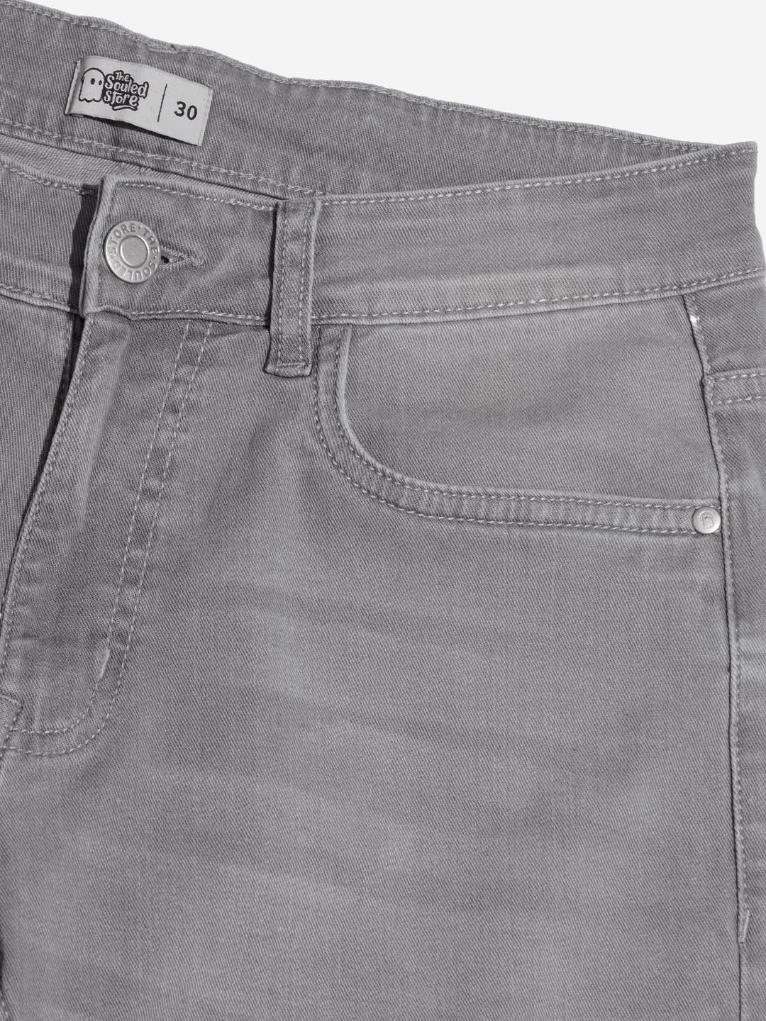 The Souled Store Denim: Men and Boys Buttoned Cotton Blend Slim Fit Jeans