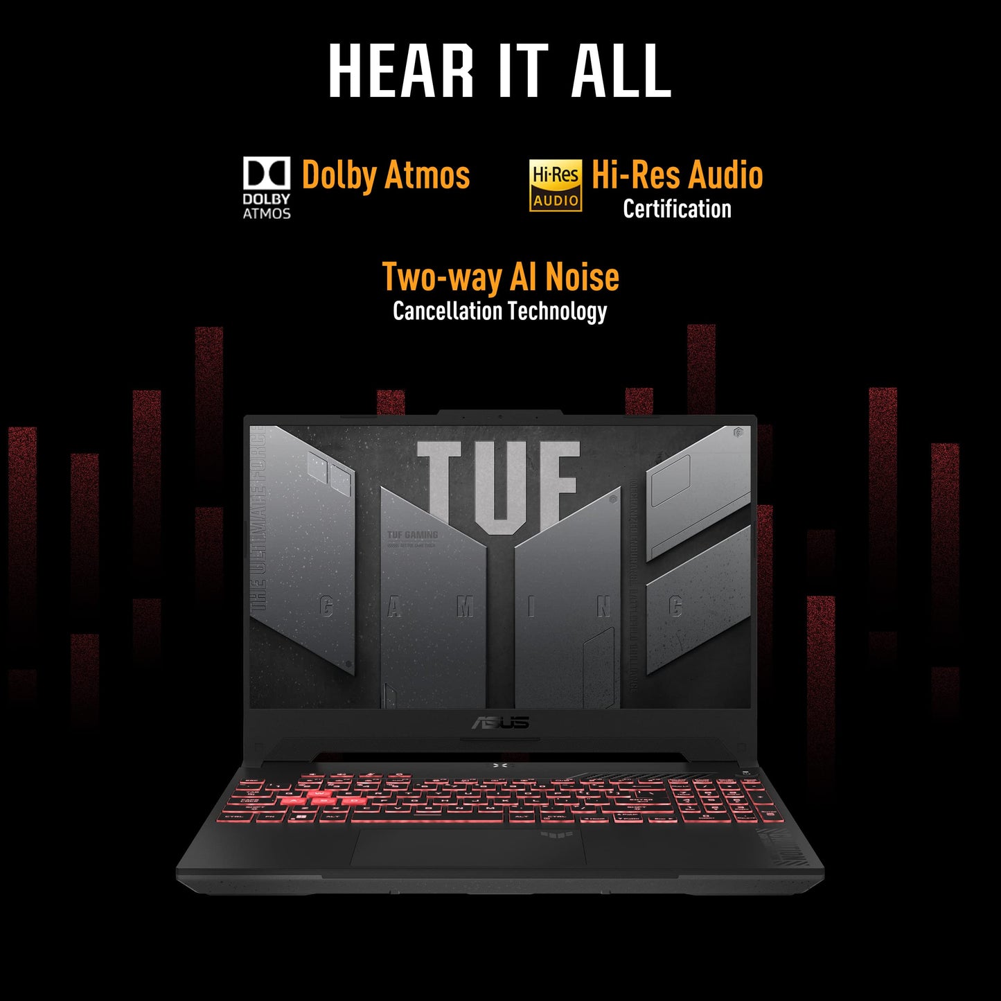 ASUS TUF Gaming A15, 15.6" FHD 16:9, 144Hz 250nits, AMD Ryzen 7 7435HS Processor, Gaming Laptop (16GB RAM/512GB SSD/RTX 4060/Win 11/Office Home/90WHr Battery/Mecha Gray/2.2 Kg),FA507NVR-LP104WS