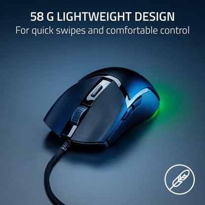 Razer Cobra Wired Gaming Mouse: 58g Lightweight Design - Gen-3 Optical Switches - Chroma RGB Lighting with Underglow - Precise 8500 DPI Optical Sensor - 1 - Speedflex Cable - Black-RZ01-04650100-R3M1