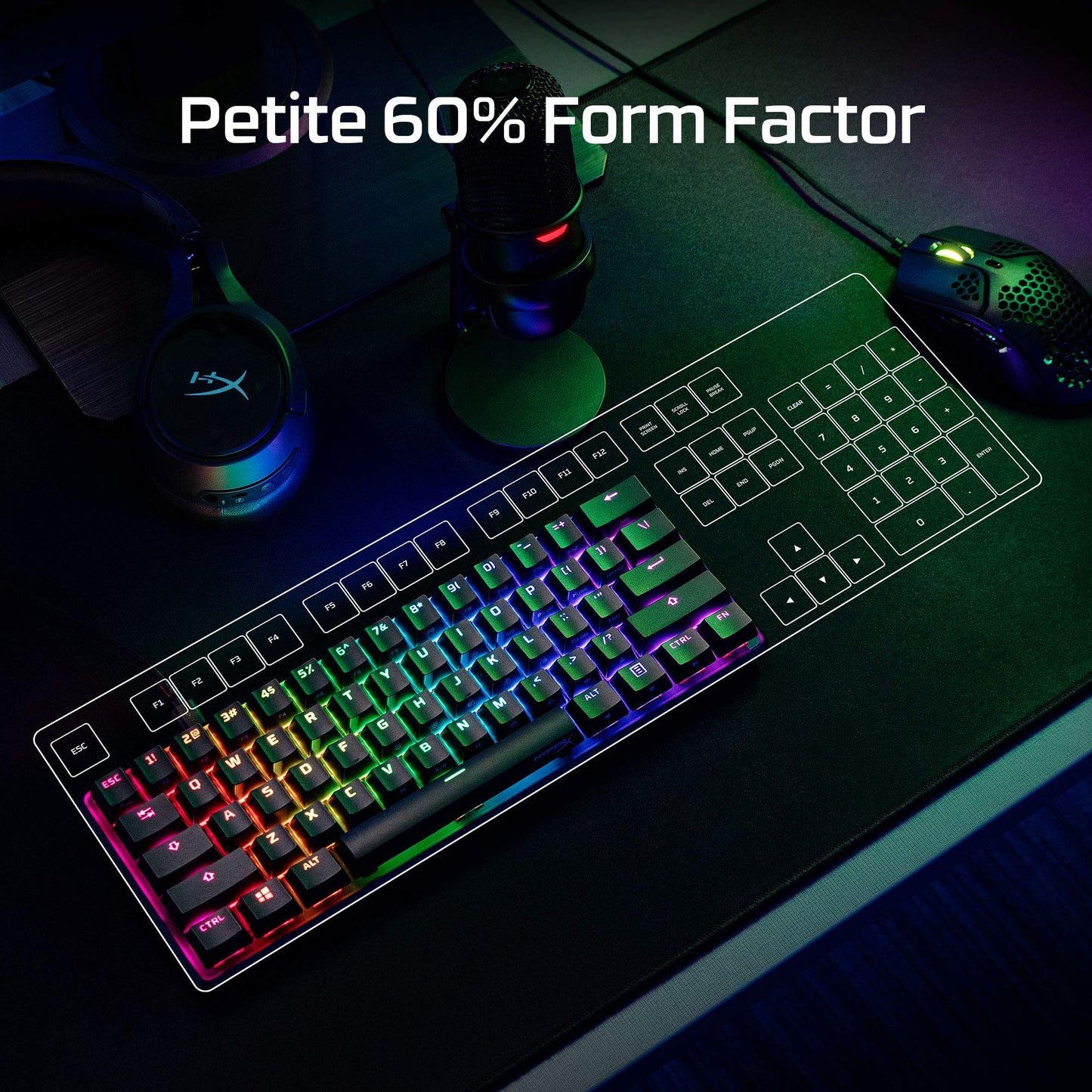 HyperX Alloy Origins 60 - USB-C Mechanical Gaming Keyboard - Ultra Compact 60% Form Factor - Red Switch - Double Shot PBT Keycaps - RGB LED Backlit - NGENUITY Software Compatible (4P5N4)