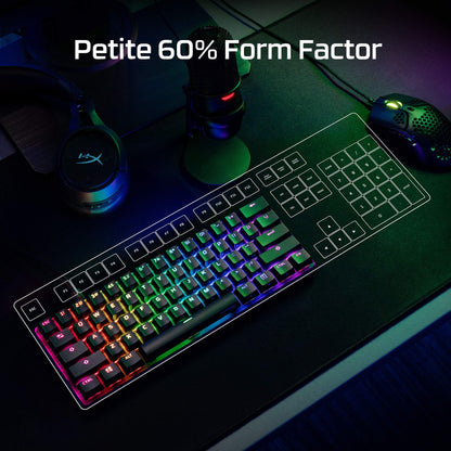 HyperX Alloy Origins 60 - USB-C Mechanical Gaming Keyboard - Ultra Compact 60% Form Factor - Red Switch - Double Shot PBT Keycaps - RGB LED Backlit - NGENUITY Software Compatible (4P5N4)