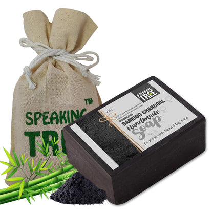 Speaking Tree Specially Formulated and Cold Processed Deodorizing Bamboo Charcoal Handmade Soap to Cleanse Skin Naturally and A Beautifully Refreshing Aroma (100 Gm)