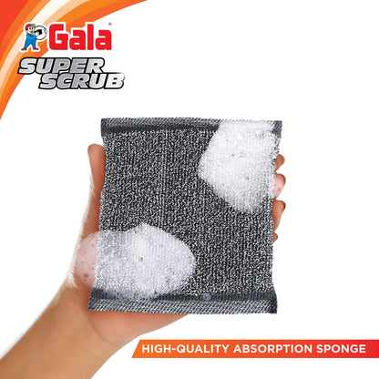 Gala Super Scrub Set – Made of Steel – Black – Pack of 6