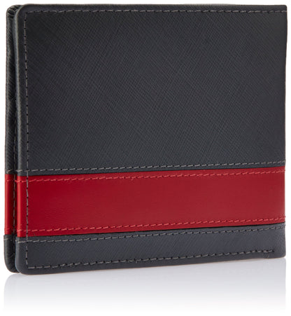 Fastrack Grey And Red Leather Men's Wallet