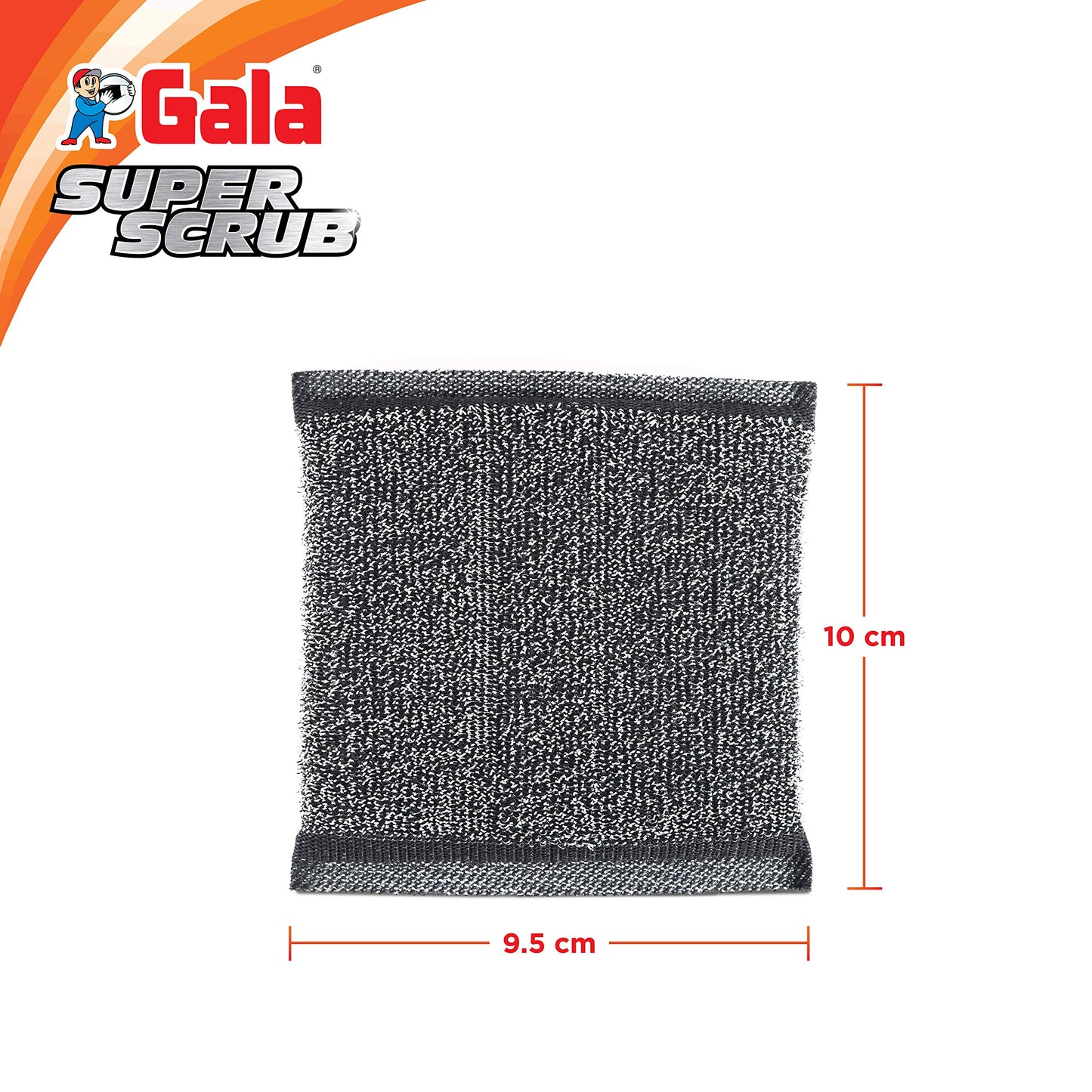 Gala Super Scrub Set – Made of Steel – Black – Pack of 6