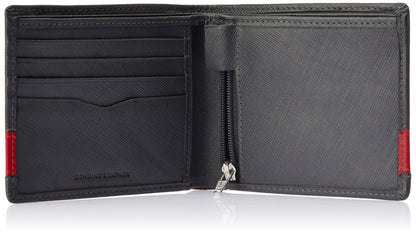 Fastrack Grey And Red Leather Men's Wallet