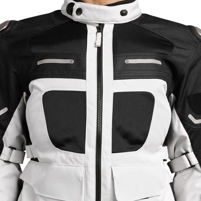 CROSSROADER JKT LIGHT GREY 44 CM-Knox CE Level 2 Protectors At Shoulders And Elbow, Ergo Protech Armours CE Level 1 At Chest Ce Level 2 At Back For Excellent Impact Protection