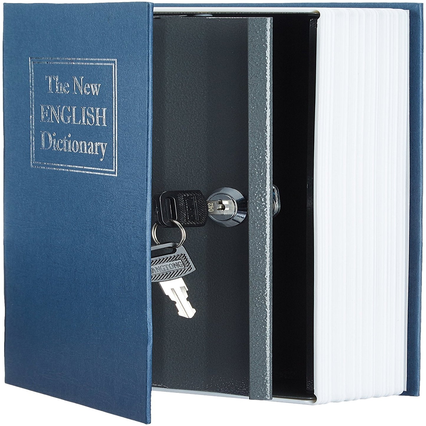 amazon basics Book Safe with Key Lock, Blue