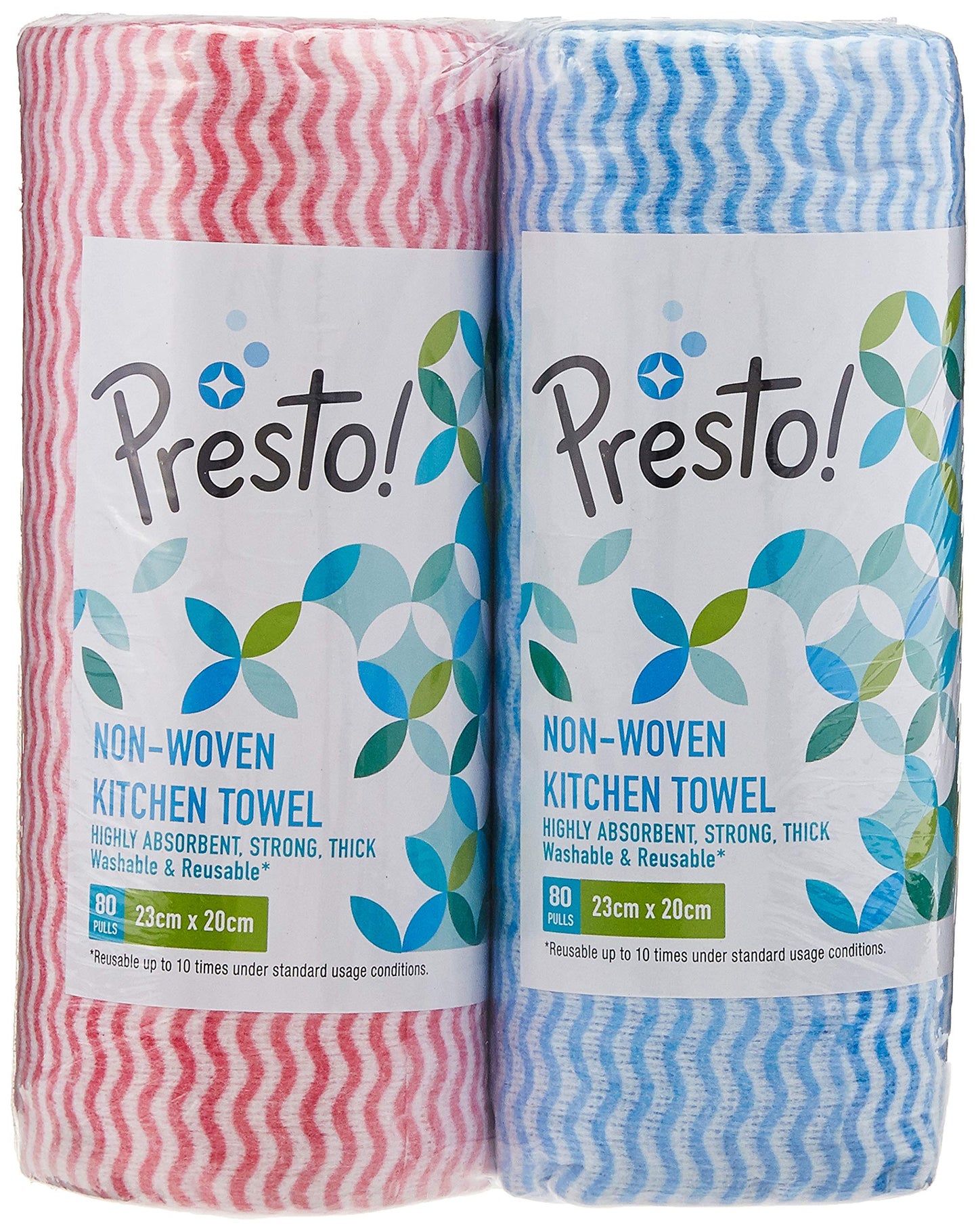 Amazon Brand - Presto! Non Woven Kitchen Towel Roll - 80 Pulls (Pack of 2)