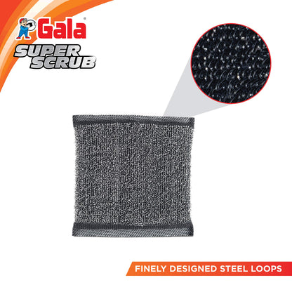 Gala Super Scrub Set – Made of Steel – Black – Pack of 6